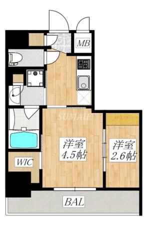 ウォークインクローゼットのあるお部屋です！