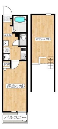 ロフト付き1K間取☆彡